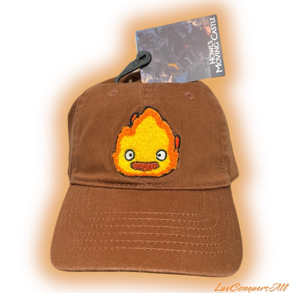 Studio Ghibli Howl’s Moving Castle Calcifer Portrait Chenille Brown Cap